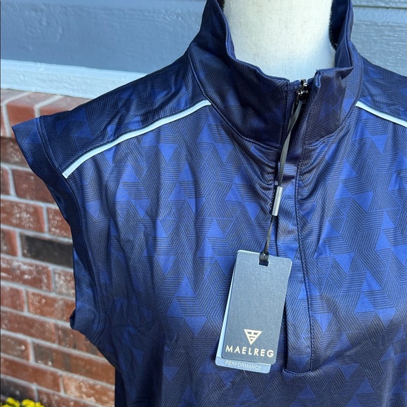 MAELREG Men's Small 1/4 Zip Pullover Dri Fit Performance Golf Vest - Picture 2 of 9
